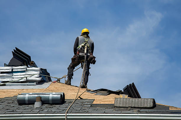 Professional Gutter Installation technician working in Plymouth, NH